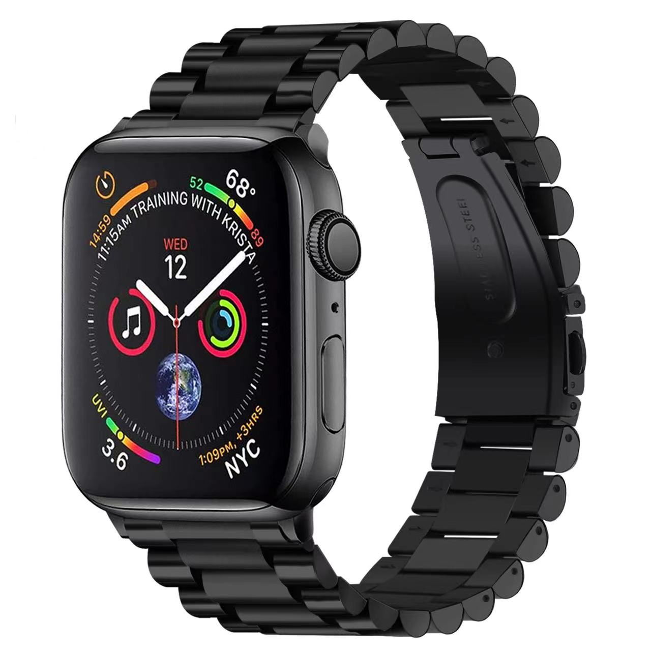 Correa Para Apple Watch 8 7 6 5 4 3 2 1 de 42/44/45/49mm Banda Metalica para Iwatch Color NEGRO