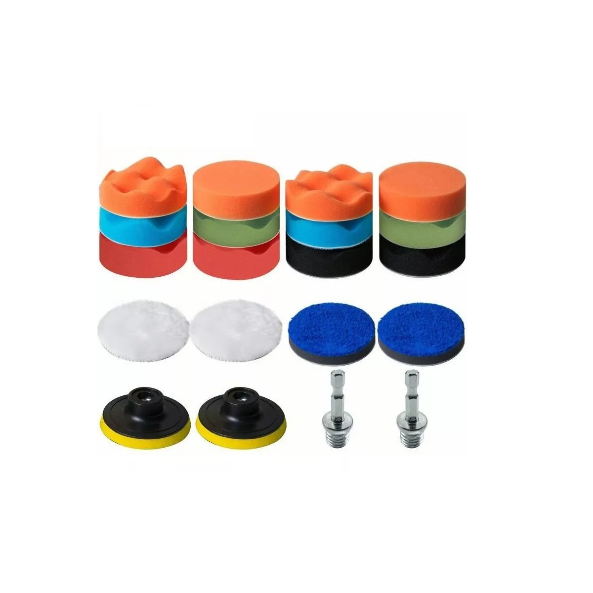  Kit Para Pulir Auto/borlas/ktaladro/esponjas 20 Pzas