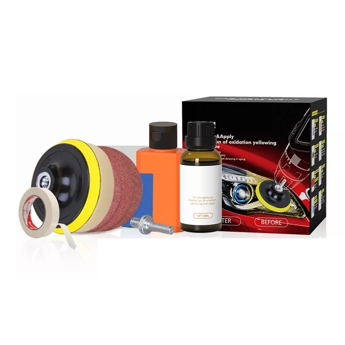 Kit De Restauración De Disco De Pulido De Faros 