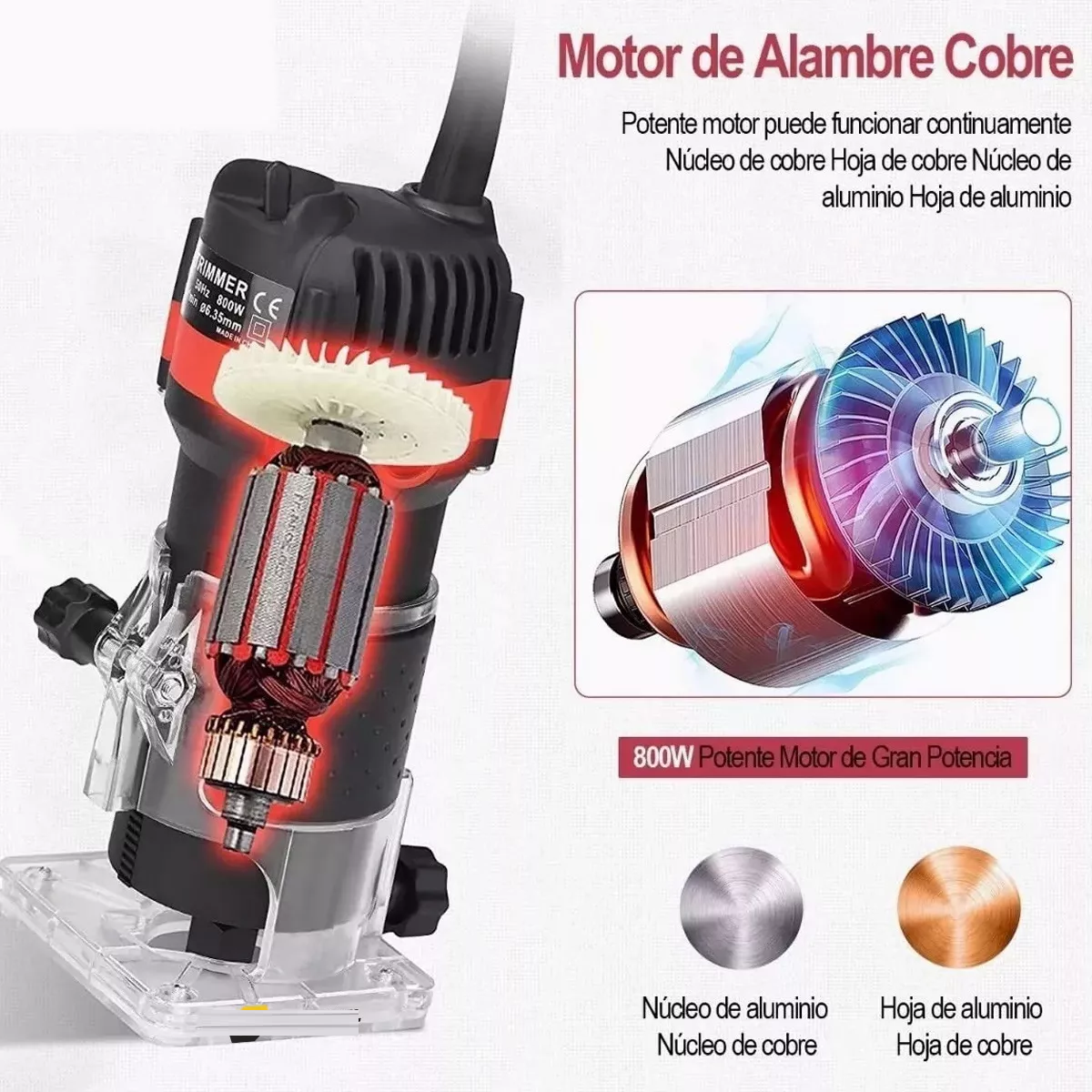 Enrutador Madera Recortadora Rebajadora 800w 15 Brocas