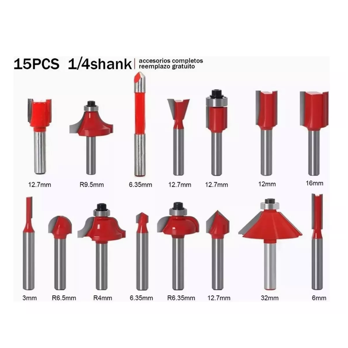Enrutador Madera Recortadora Rebajadora 800w 15 Brocas