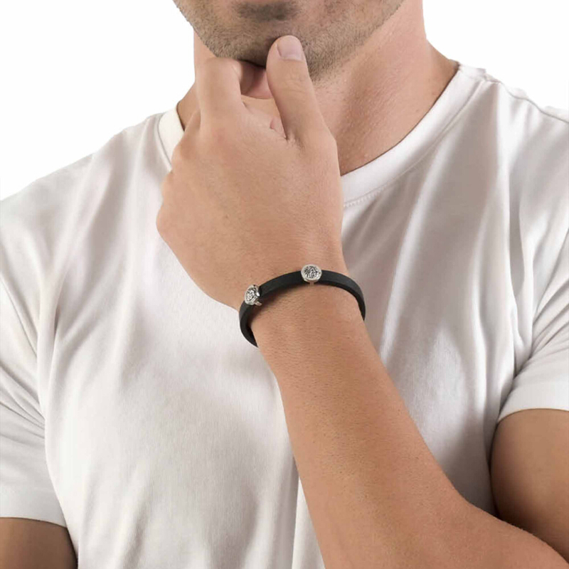 GUESS Bracciale Uomo JUMB03013JWSTT-U Lion King, Regolabile In Pelle E Acciaio Inossidabile, Idea Regalo Originale E Alla Moda - 2