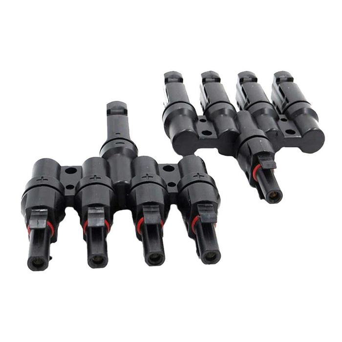 Paneles Solares Conexión, MXSAO-001-3, MC4, 4T, 1Par, Macho/Hembra, 4mm, 5mW, Entrada 4 a 1, -40 a 85C, Cobre Niquelado,, SolarFour