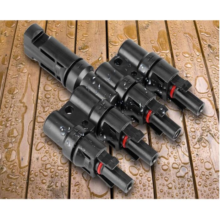 Paneles Solares Conexión, MXSAO-001-3, MC4, 4T, 1Par, Macho/Hembra, 4mm, 5mW, Entrada 4 a 1, -40 a 85C, Cobre Niquelado,, SolarFour