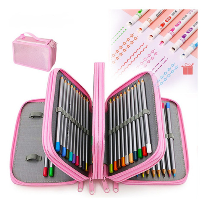 72 Agujeros Organizador Estuche Lapices Colores Full,rosado