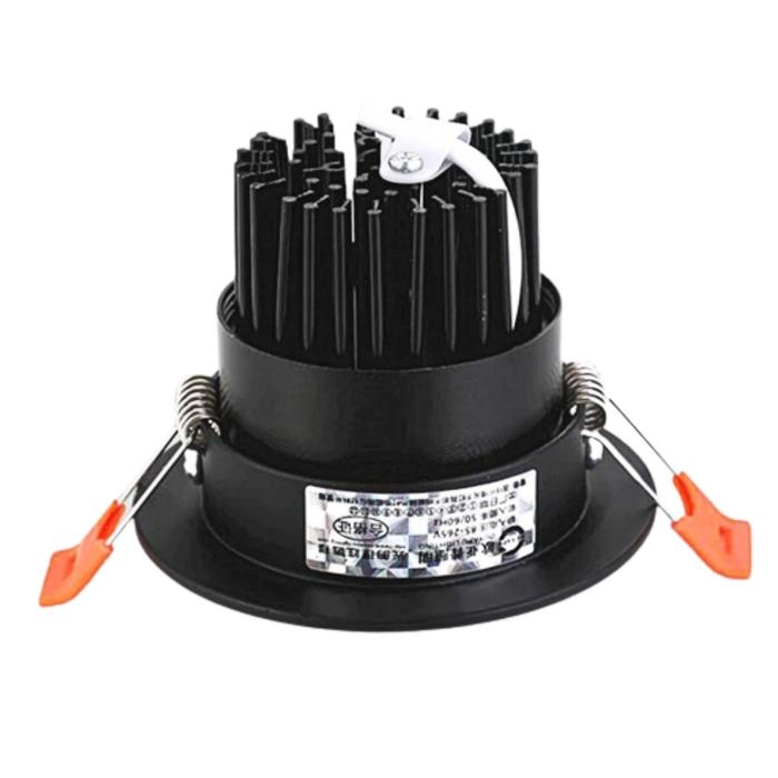 Plafón para Techo LED MXLTM-001-1 1 pza 110lm 3000K 5W Blanco Cálido Apertura 60 42 IP Aluminio Negro, LightMin