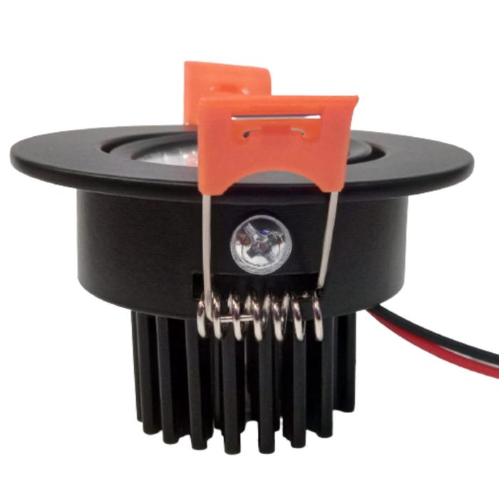 Plafón LED para Pasillos MXLTM-001-2 1 pza 110lm 3000K 5W Blanco Cálido Apertura 60 42 IP Aluminio Negro, LightMin