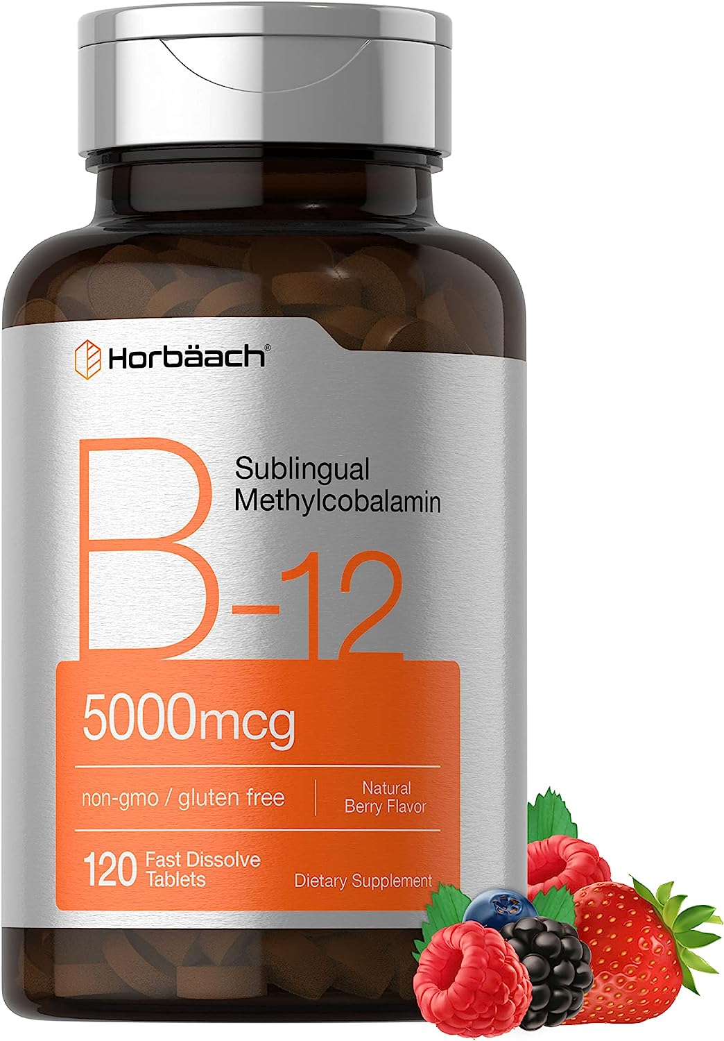 Vitamina B12 Sublingual 5000mcg Horbaach (120 Tabletas) Hecho En Usa