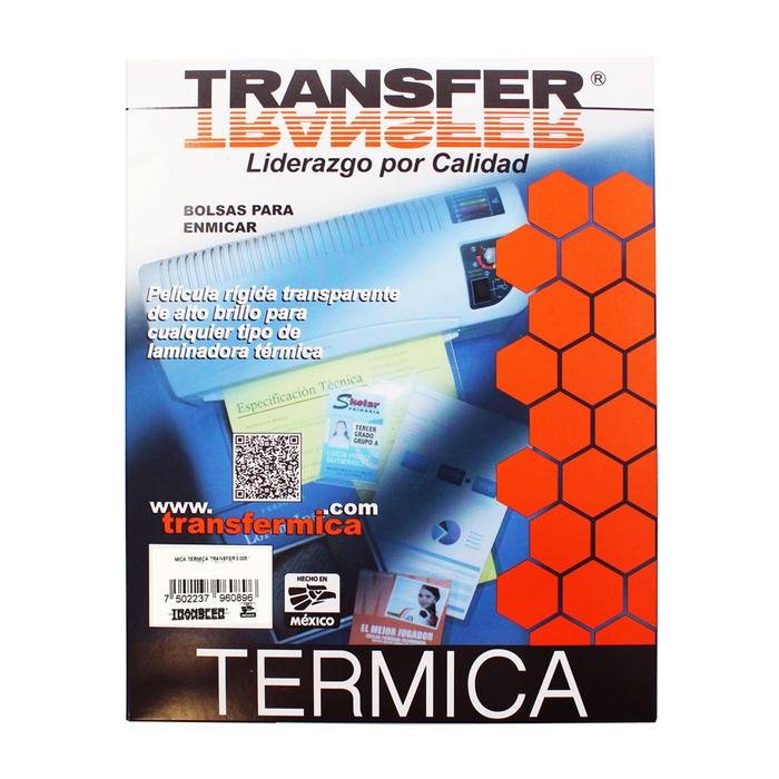 Mica Térmica para Restaurantes, MXMCI-009-1, 2500 Micas en 25 Paquetes, 15x23cm, C 0,008", Semi-Rígida, Media Carta,, MicSemi