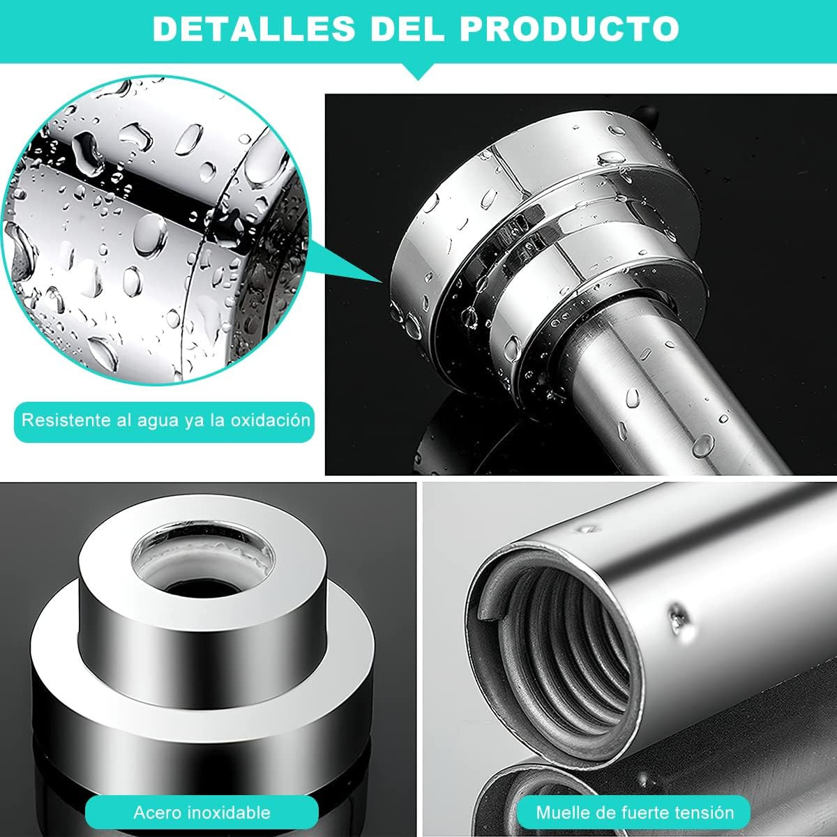 Tubo para Cortina de Baño Ajustable y Antideslizante de Acero Inoxidable, Sin Perforaciones, 100 a 170 cm, Ideal Armarios y Baños