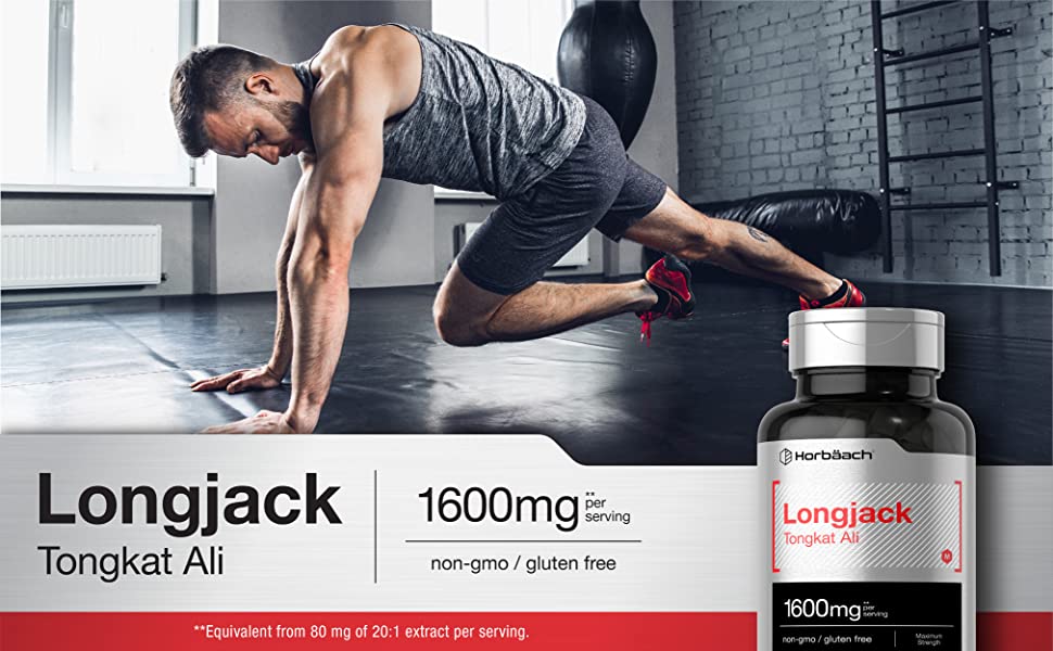 Suplemento Longjack Tongkat Ali 1600mg (120 Caps.) Hecho Usa