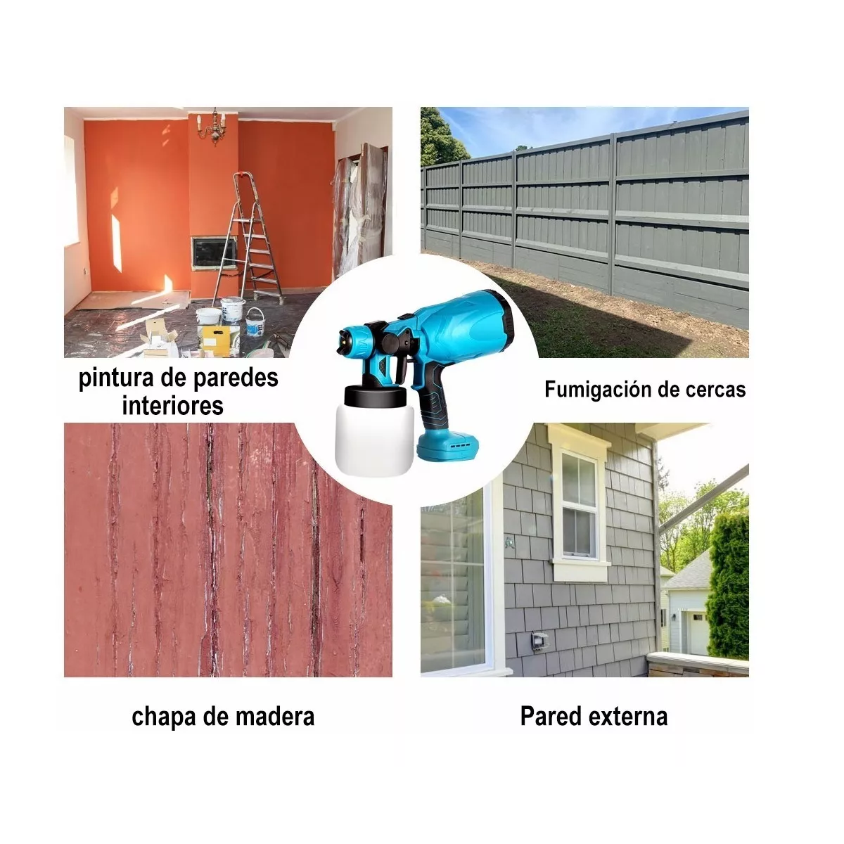 Portatil Pulverizador Pintura Inalámbrico 800ml 18v 550w azul