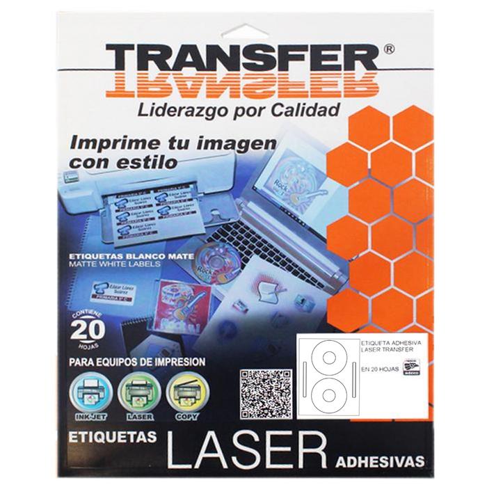 Etiqueta Láser DVD Económicas, MXCDR-007-3, 300 Hojas en 15 Paquetes, 2 Etiquetas por Hoja, 12mm, T/Carta, Blanco Mate,, CDprint