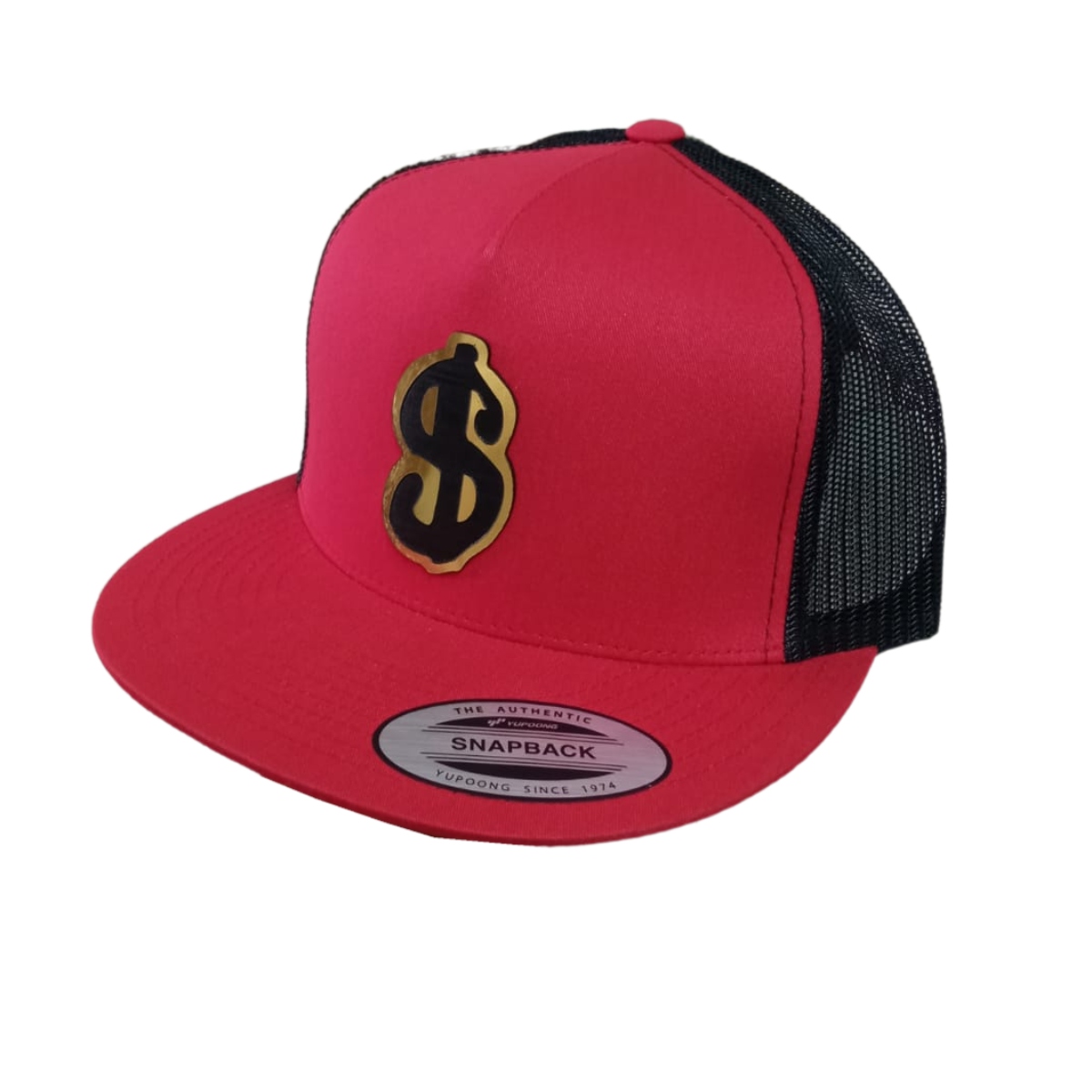 Gorra Yupoong roja signo de pesos Roja/Unisex Personalizada 202350
