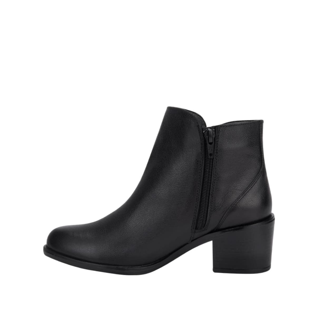 Botines de piel para mujer, color negro, marca Vivis Shoes, con cierre y detalle tejido, mod. 1109605