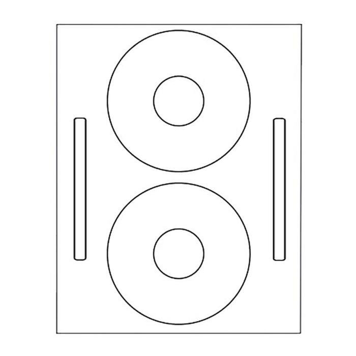 Etiquetas de Calidad para DVD y CD, MXCDR-006-3, 200 Hojas en 10 Paquetes, 2 Etiquetas por Hoja, 12mm, T/Carta, Blanco Mate,, CDprint