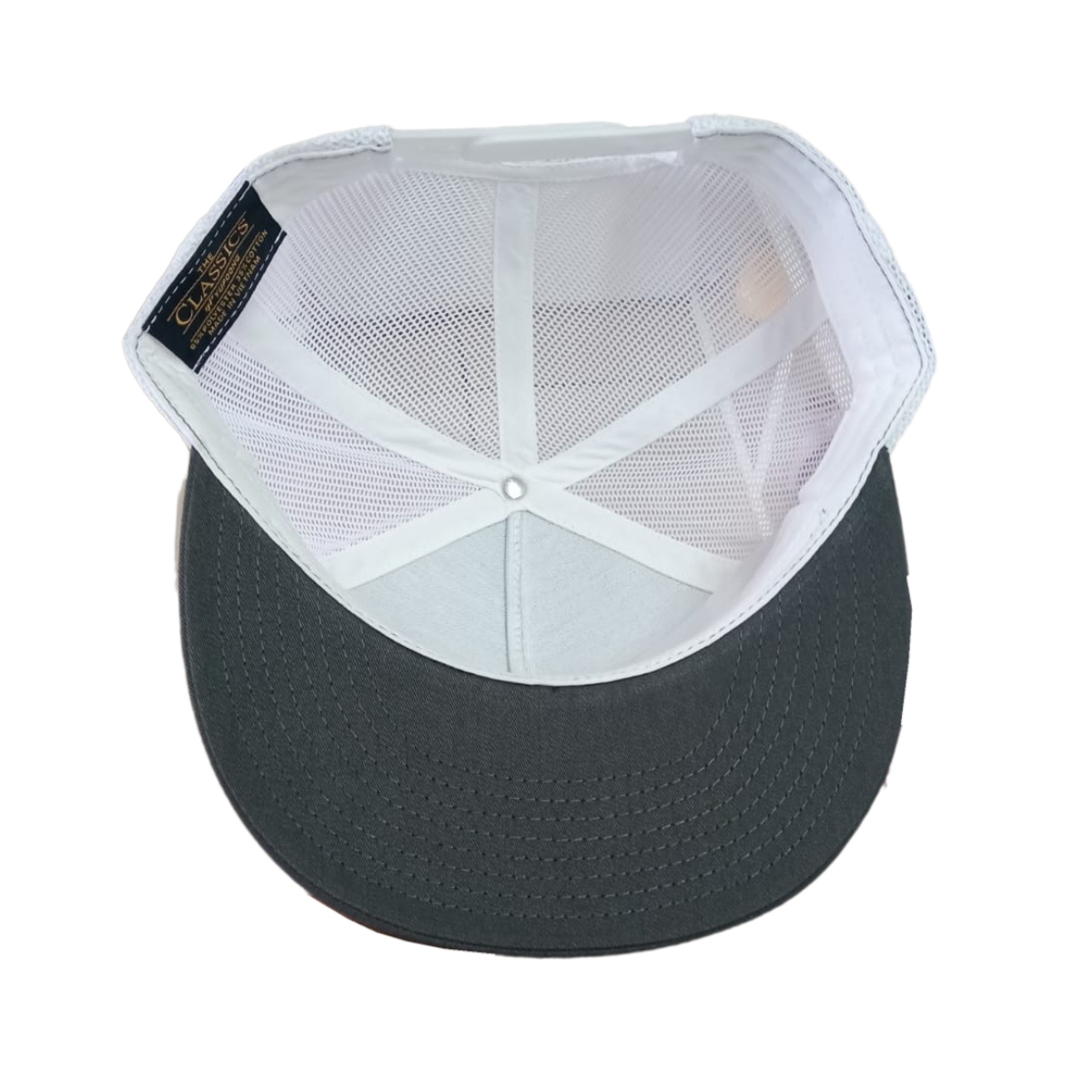 Gorra  Plana Ajustable Yupoong gris/blanca Trebol Unisex 6006GB