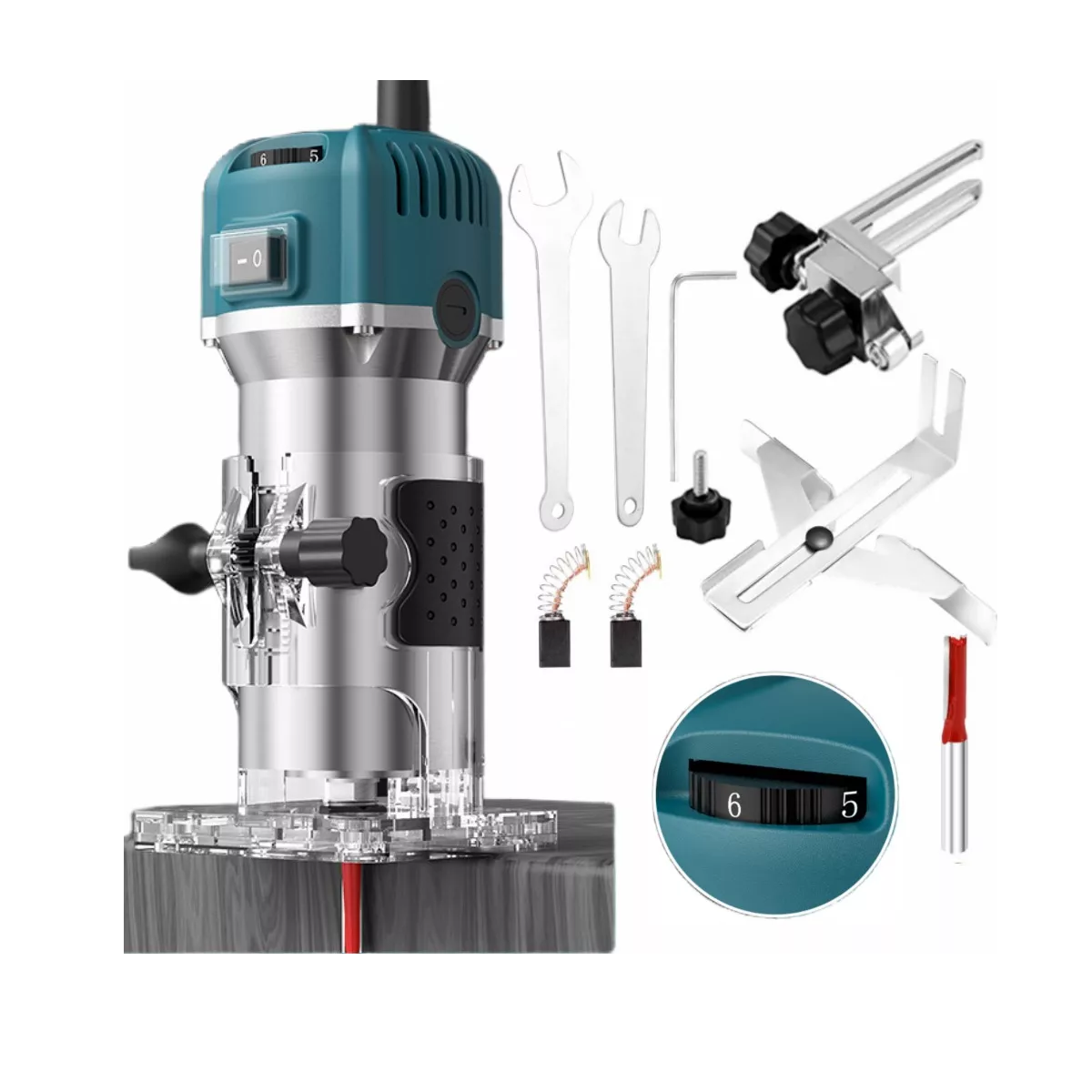 Rebajadora Router Recortadora Eléctrica Madera 6 Velocidades