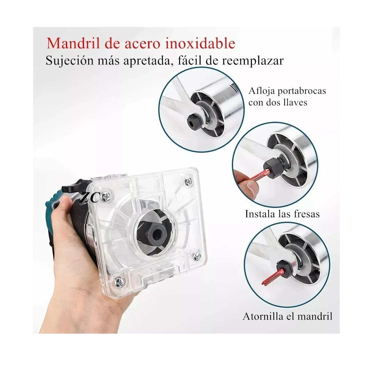 Rebajadora Router Recortadora Eléctrica Madera 6 Velocidades