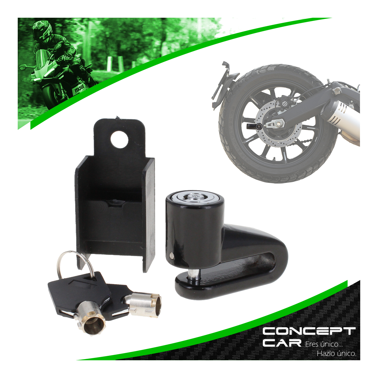 Candado Antirrobo De Freno Disco Para Moto Seguro Con Llaves