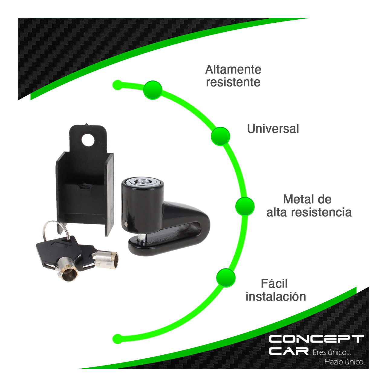 Candado Antirrobo De Freno Disco Para Moto Seguro Con Llaves