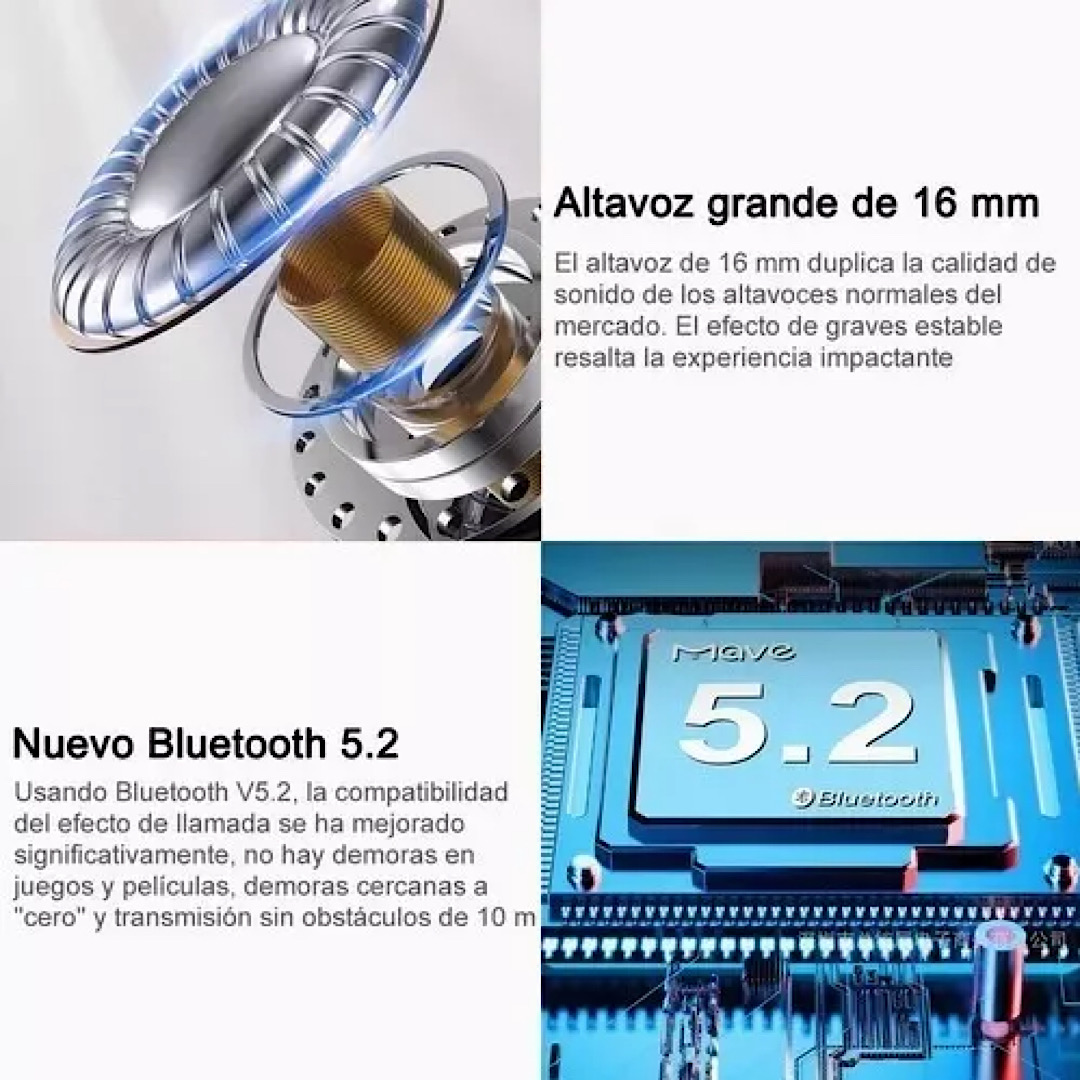 Auriculares Inalámbricos Bluetooth Notificación De Llamada
