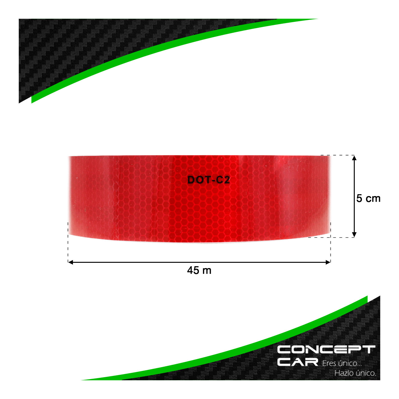 Rollo Cinta Barricada Reflejante Dot-C2 Tracto 5 Pulg 45m
