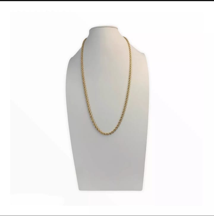 Cadena Estilo Torzal De 65 cm X 5 mm Oro De 14k + Obsequio