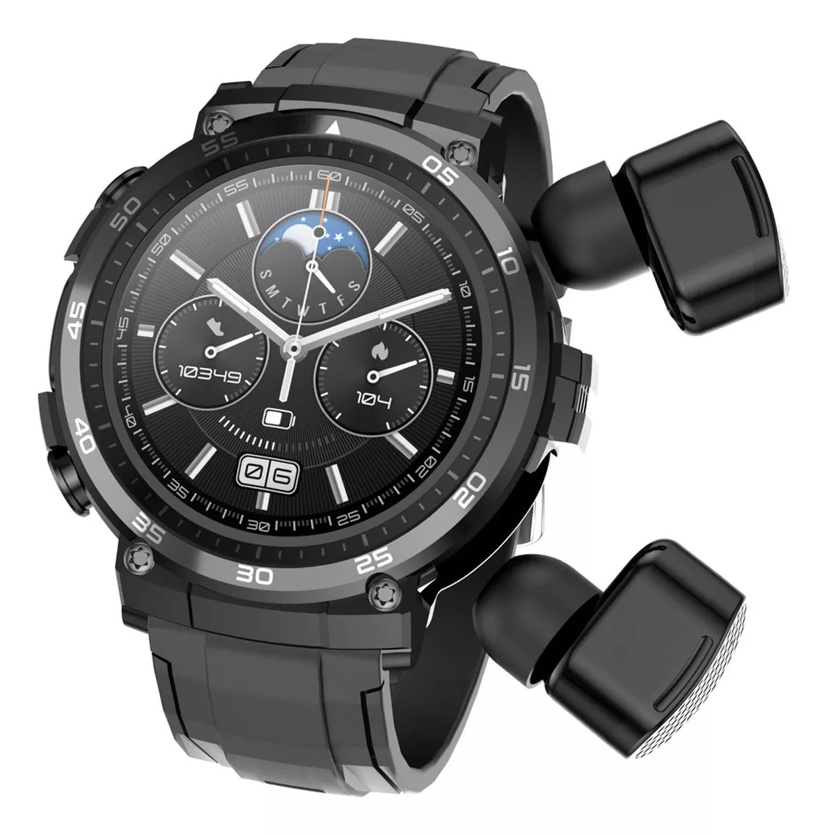 Smartwatch Reloj 3 En 1 M68 Fralugio Mp3 90mb Audífonos Tws