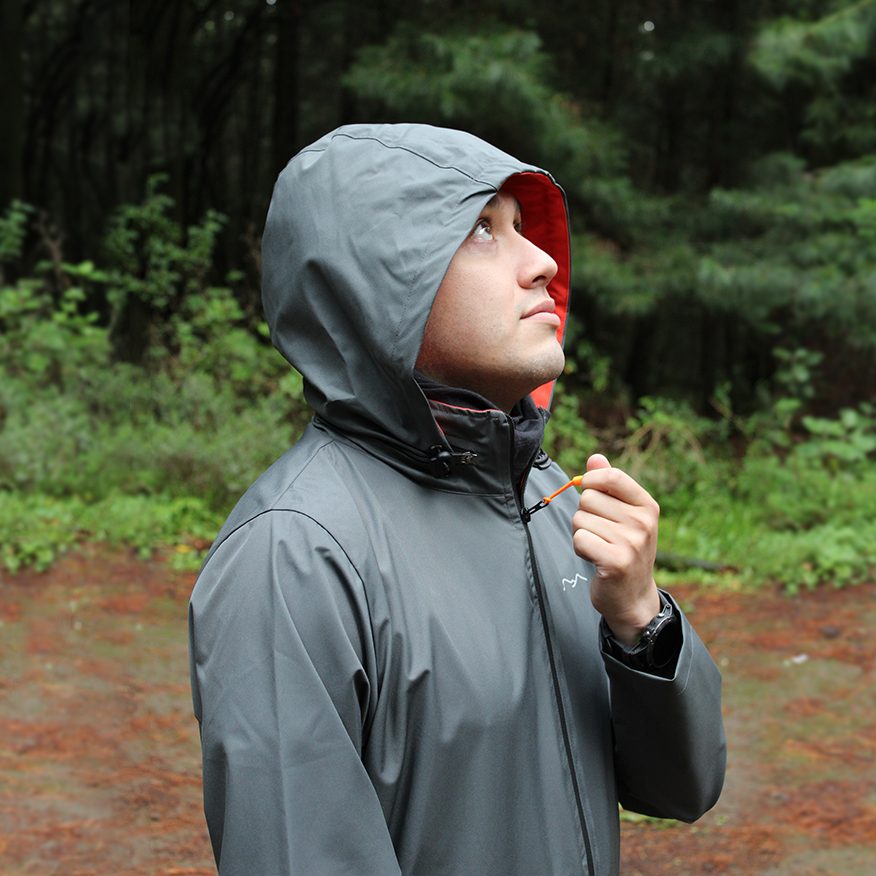 Chamarra Impermeable Outdoor Gris de Hombre para Campismo, Senderismo y Ciudad Laca-GR