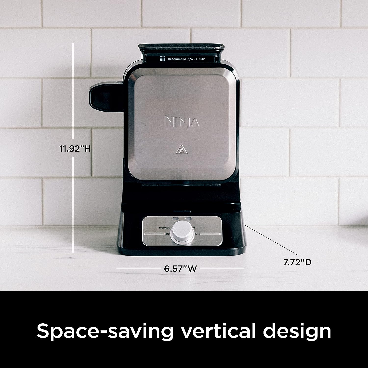 WAFFLERA NINJA WAFFLE MAKER MAQUINA PARA HACER WAFFLES BELGAS PRO NEVERSTICK BW1001 RENEWED