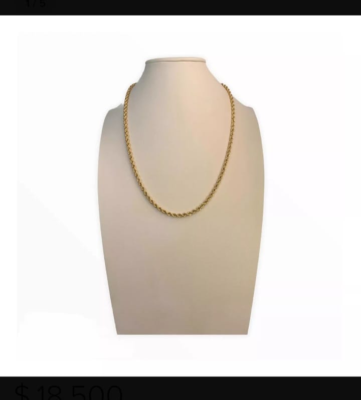 Cadena Torzal 60cm X 4mm Oro 14k + Obsequio