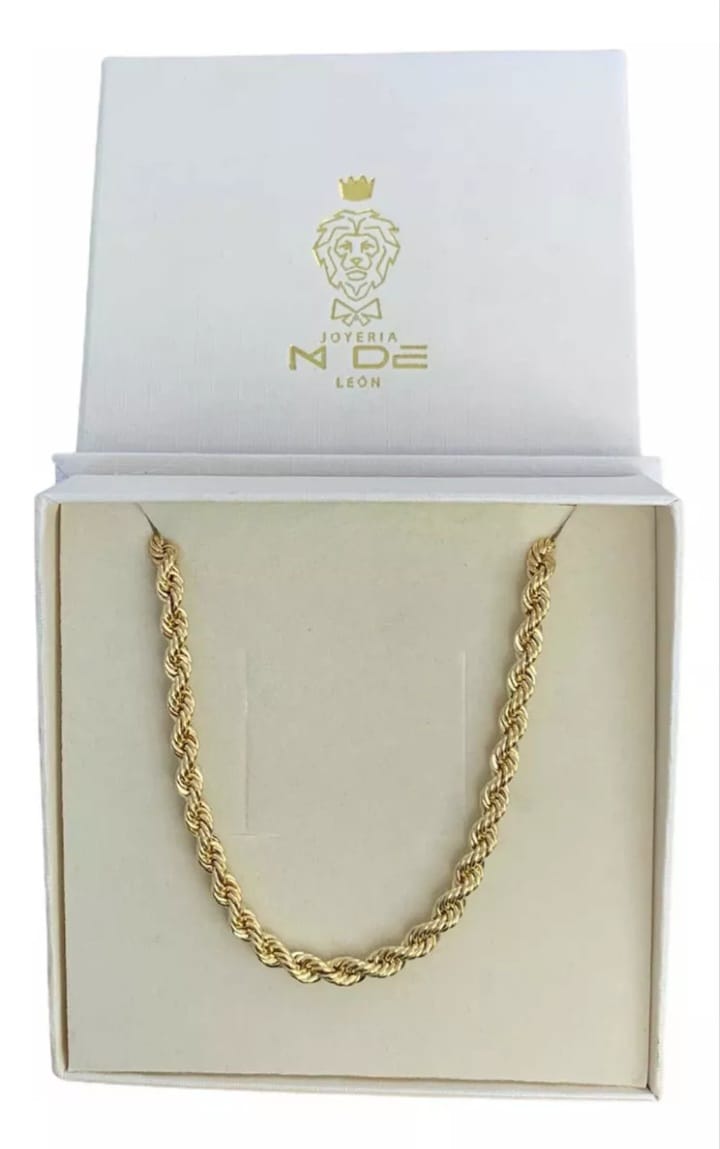 Cadena Torzal 60cm X 4mm Oro 14k + Obsequio