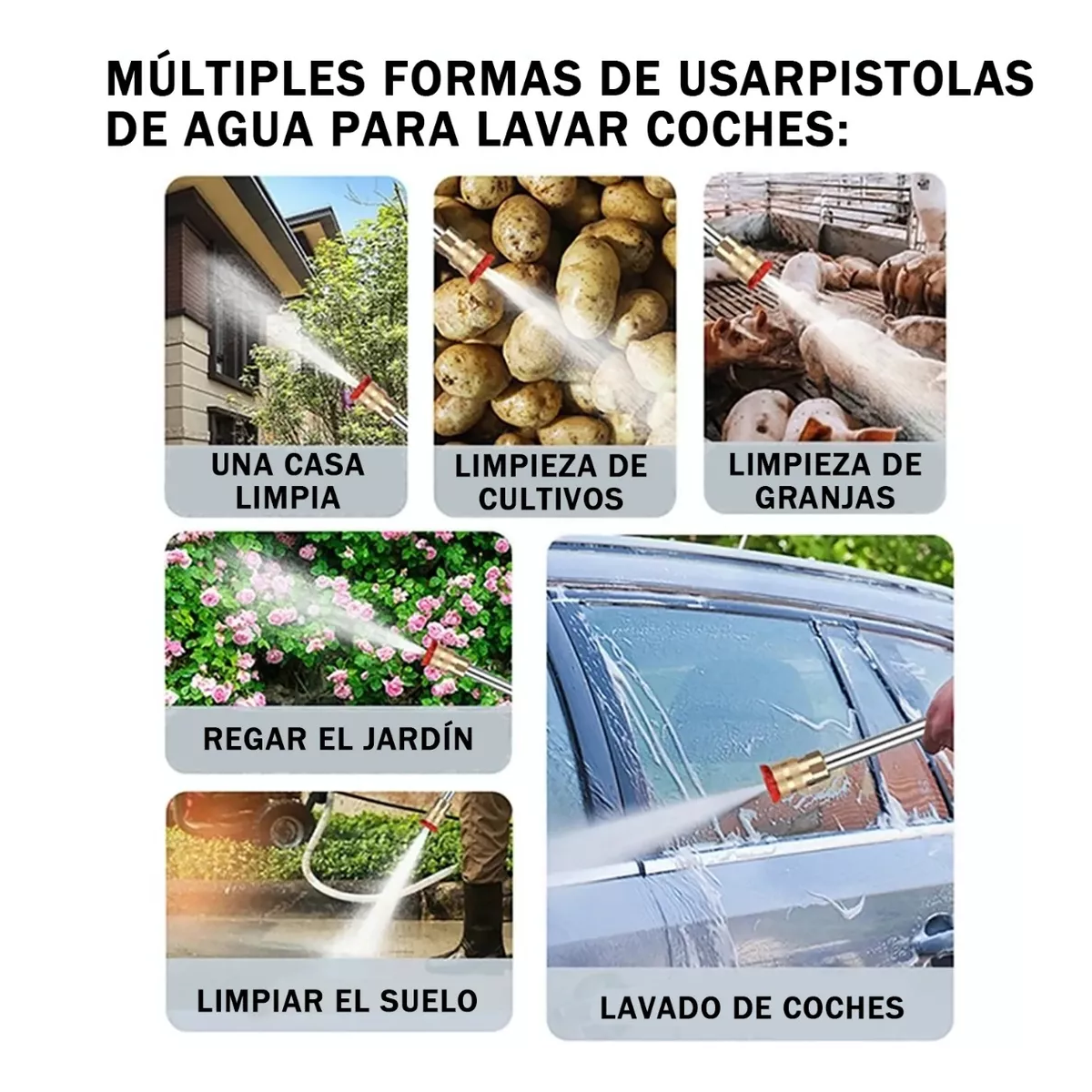 Pistola Lavado Auto Hidrolavadora Inalámbrico 2 Baterías 48v
