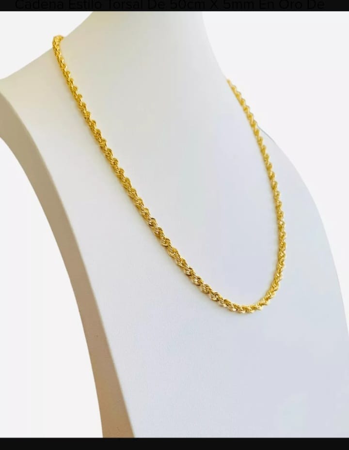 Cadena Torzal 60 Cm Por 4 Mm Oro 10 K + Obsequio