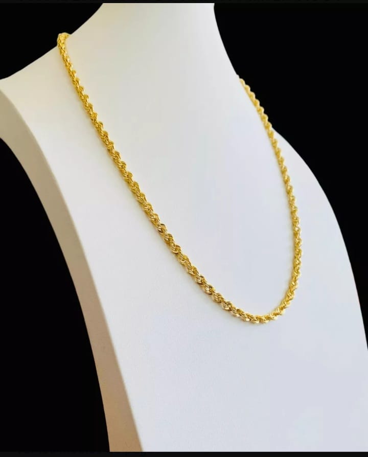 Cadena Torzal 60 Cm Por 4 Mm Oro 10 K + Obsequio