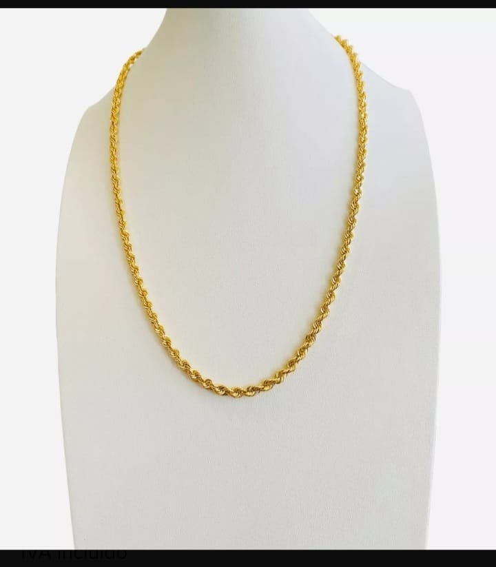 Cadena Torzal 60 Cm Por 4 Mm Oro 10 K + Obsequio