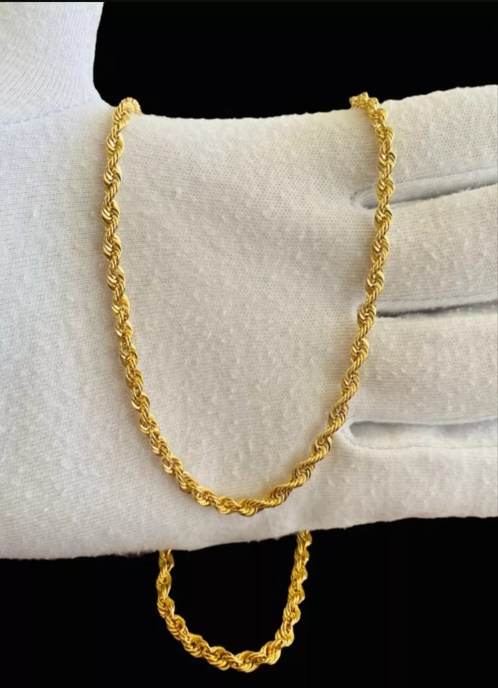 Cadena Torzal 60 Cm Por 4 Mm Oro 10 K + Obsequio