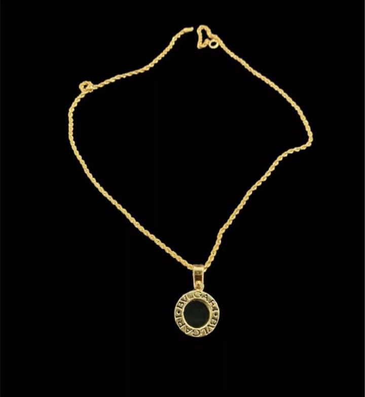 Dije Tipo Bulgari Fondo Negro Oro 14 K+ Obsequio