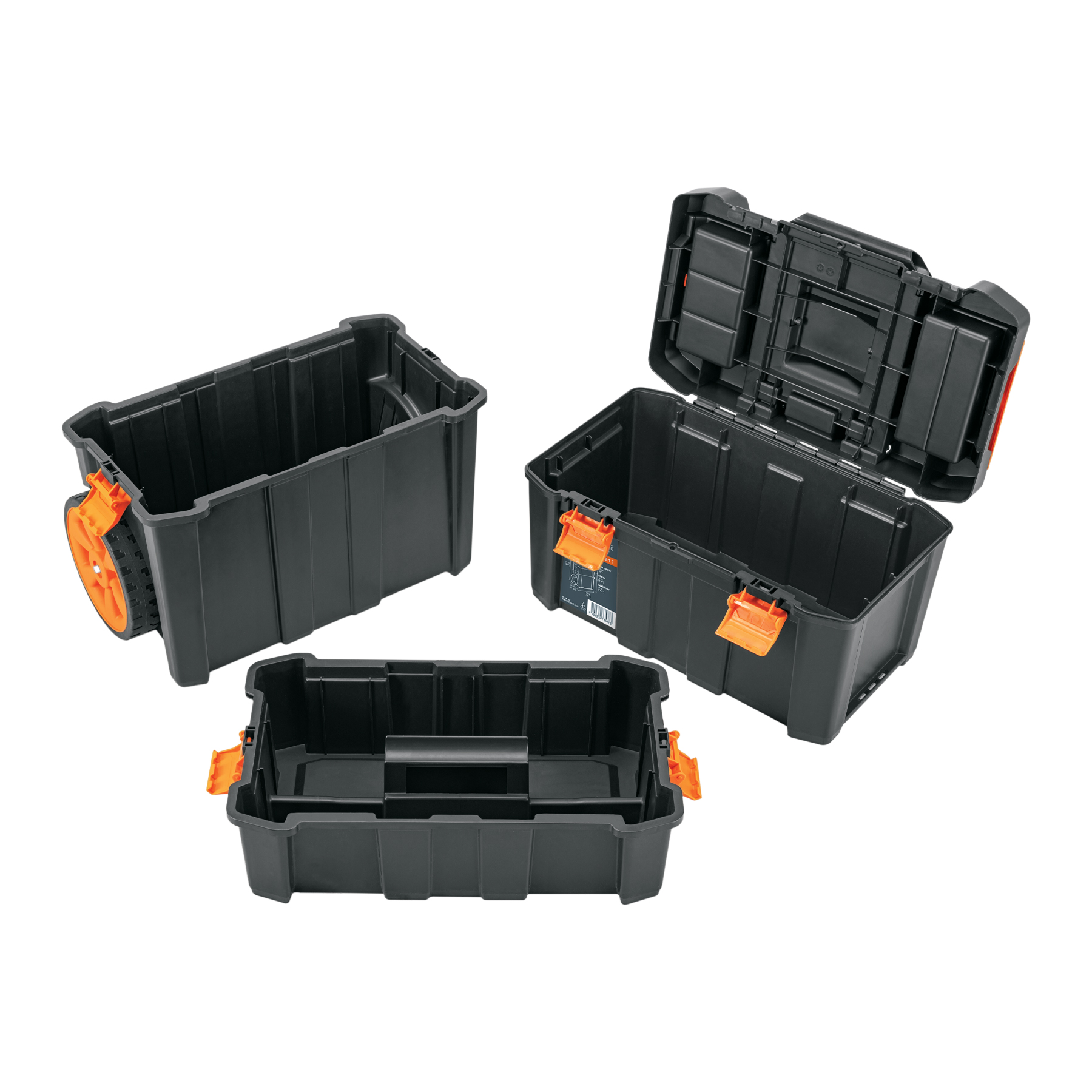 CAJA PARA HERRAMIENTAS 19"x25" 3 EN 1, DESMONTABLE CON RUEDAS, Truper 102644