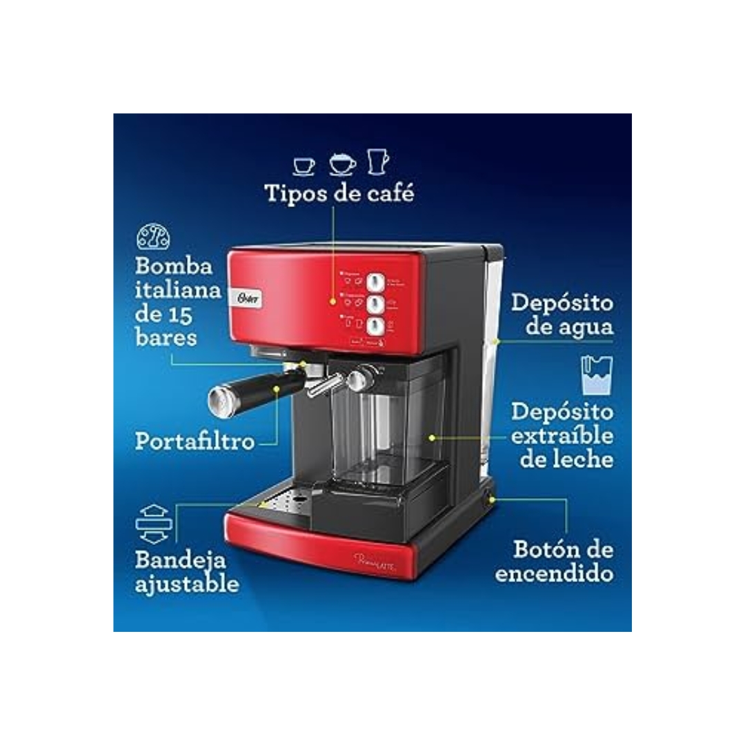 Cafetera Oster PimaLatte BVSTEM6603R Capuccino Cápsulas 1170W