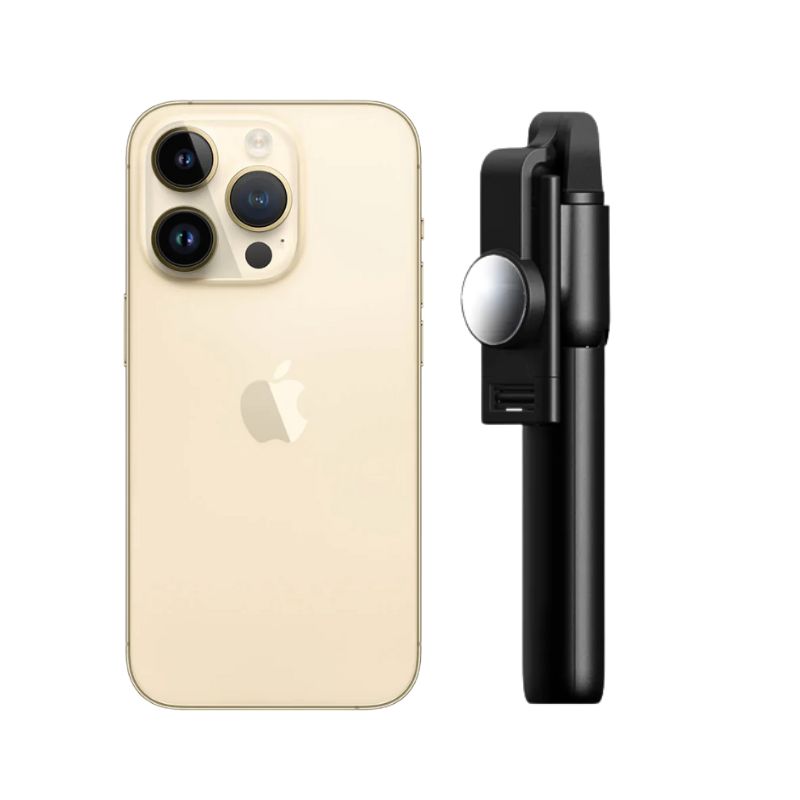 iPhone 14 Pro Max 128GB Dorado E-SIM Reacondicionado Grado A + Bastón Bluetooth