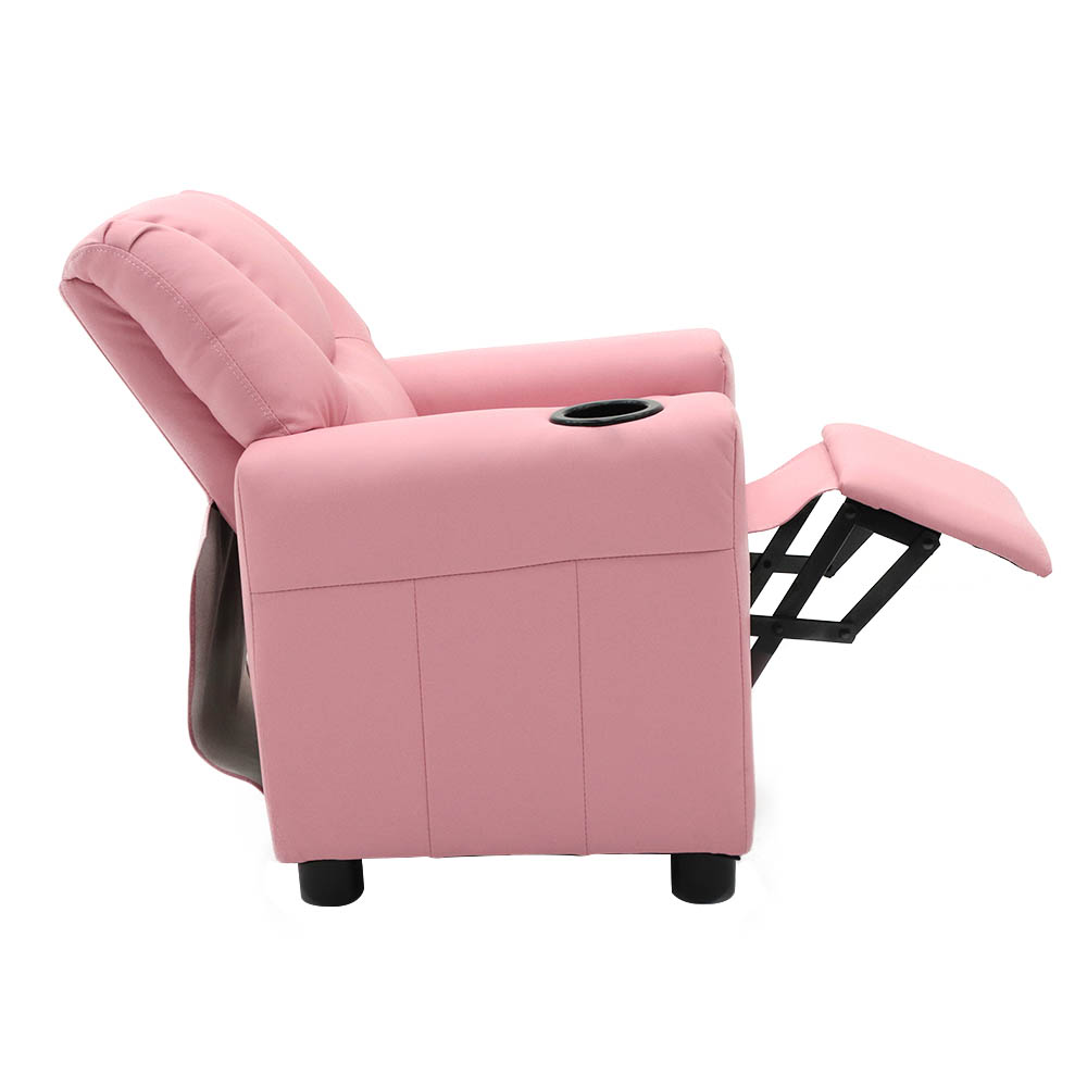 Sofá Reclinable Reposet Para Niños Con Porta Vaso Color Rosa