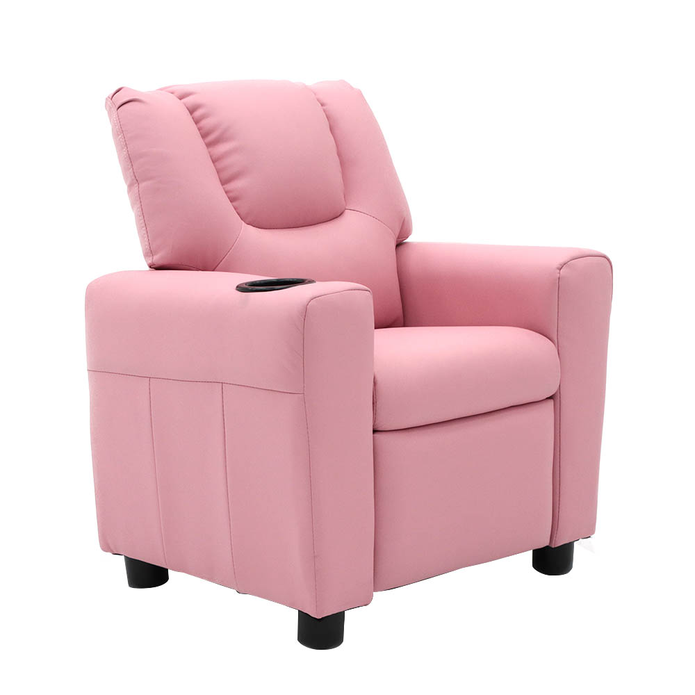 Sofá Reclinable Reposet Para Niños Con Porta Vaso Color Rosa