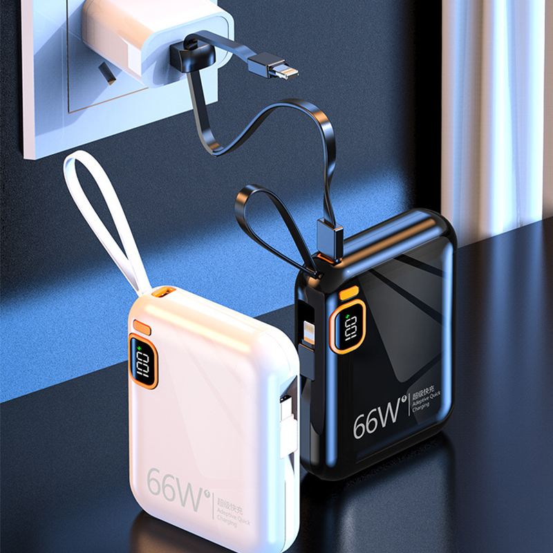 Mini Power Bank Portátil De 10000 mAh USB A Tipo C Blanco