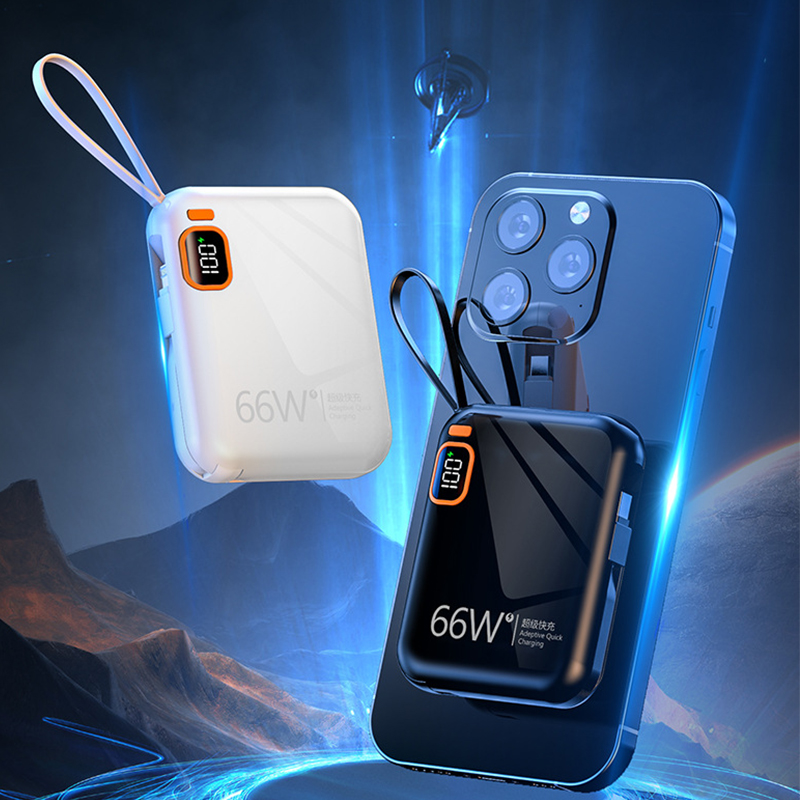 Mini Power Bank Portátil De 10000 mAh USB A Tipo C Blanco