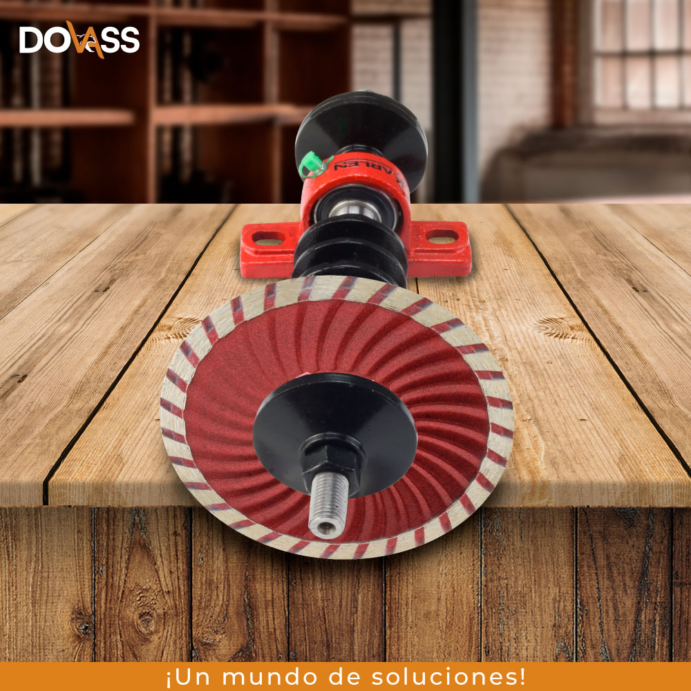 Karlen Mandril Para Esmeril Cardas o Pulidoras De Doble Polea Banda V sin Broquero, Ideal para aplicaciones de uso pesado para trabajar con metal y madera, Largo 30cm / Ent. 16mm / Broquero 13mm