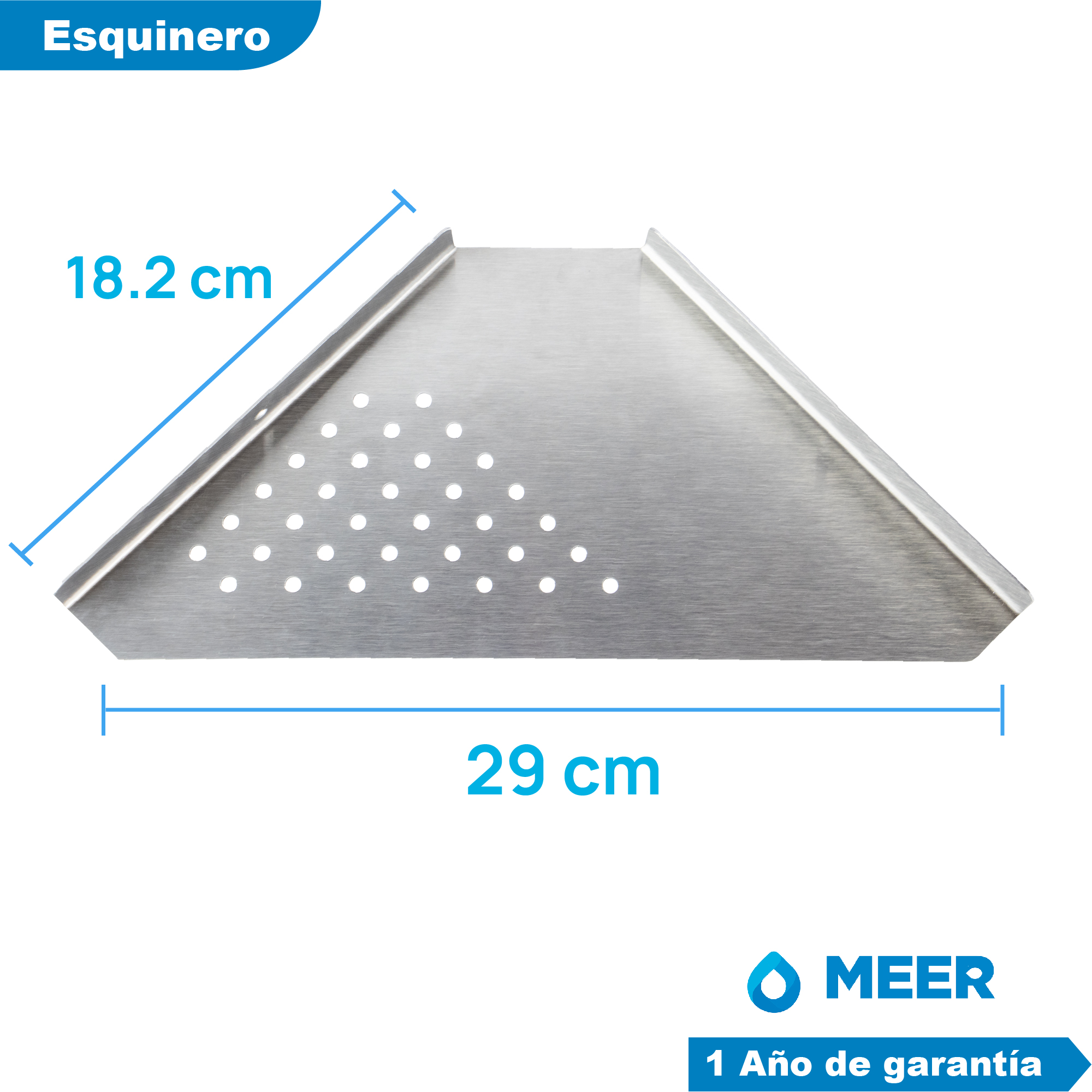 MEER Faucets by CNX - Set de regadera con tubo y organizador para baño de acero inoxidable, Juego de regadera cuadrada con brazo, incluye repisa de acero inoxidable. Kit de regadera con tubo y estante
