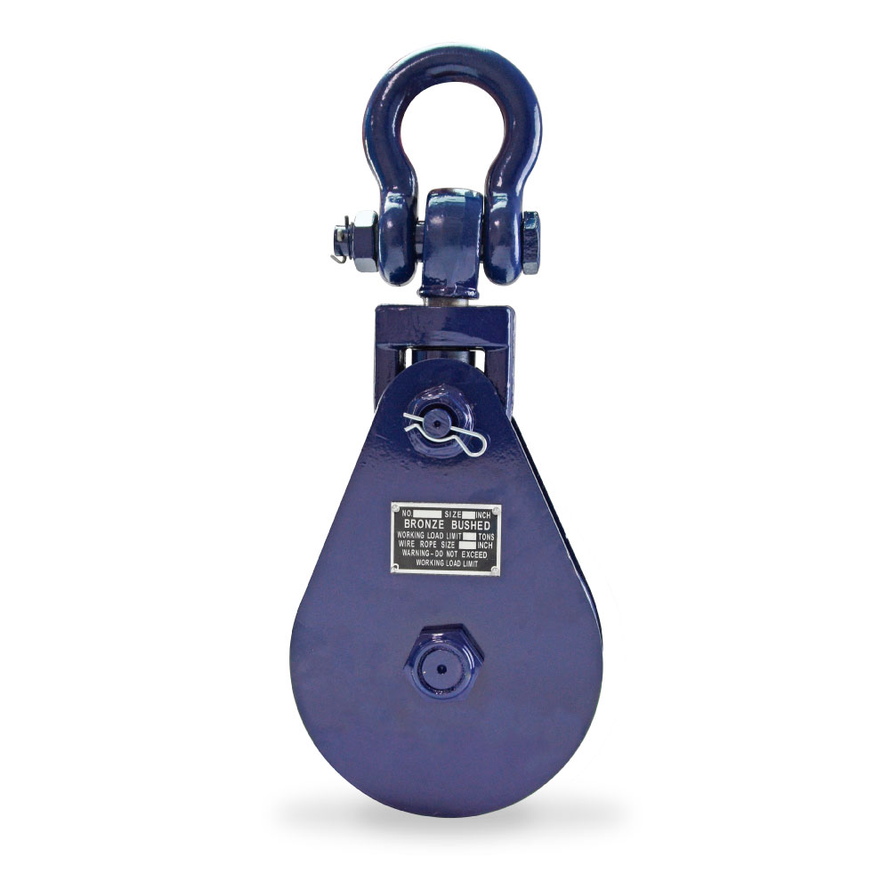 Polea con grillete de Eslinga Capacidad 8 Toneladas Polea 30.48cm Cuerda 3/4 Pulgadas Azul con Rojo