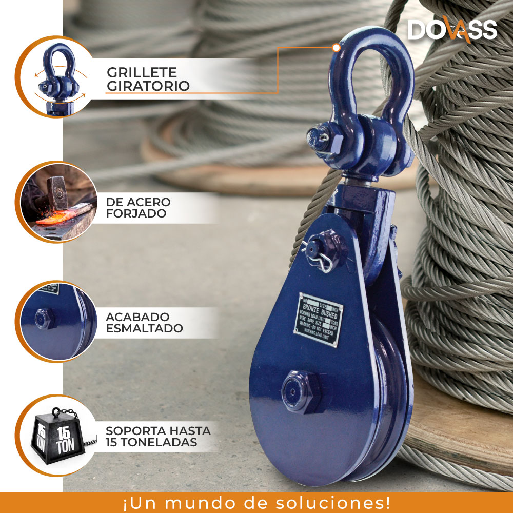 Polea con grillete de Eslinga Capacidad 15 Toneladas Polea 40.64cm ...